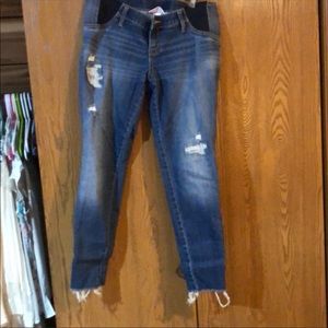 Distressed Isabel Maternity Crop Jeans